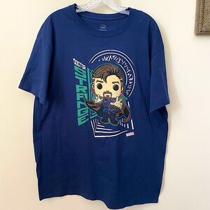 Doctor Strange Funko POP! Tees Marvel Collector Corps T-Shirt Mens L Large Blue